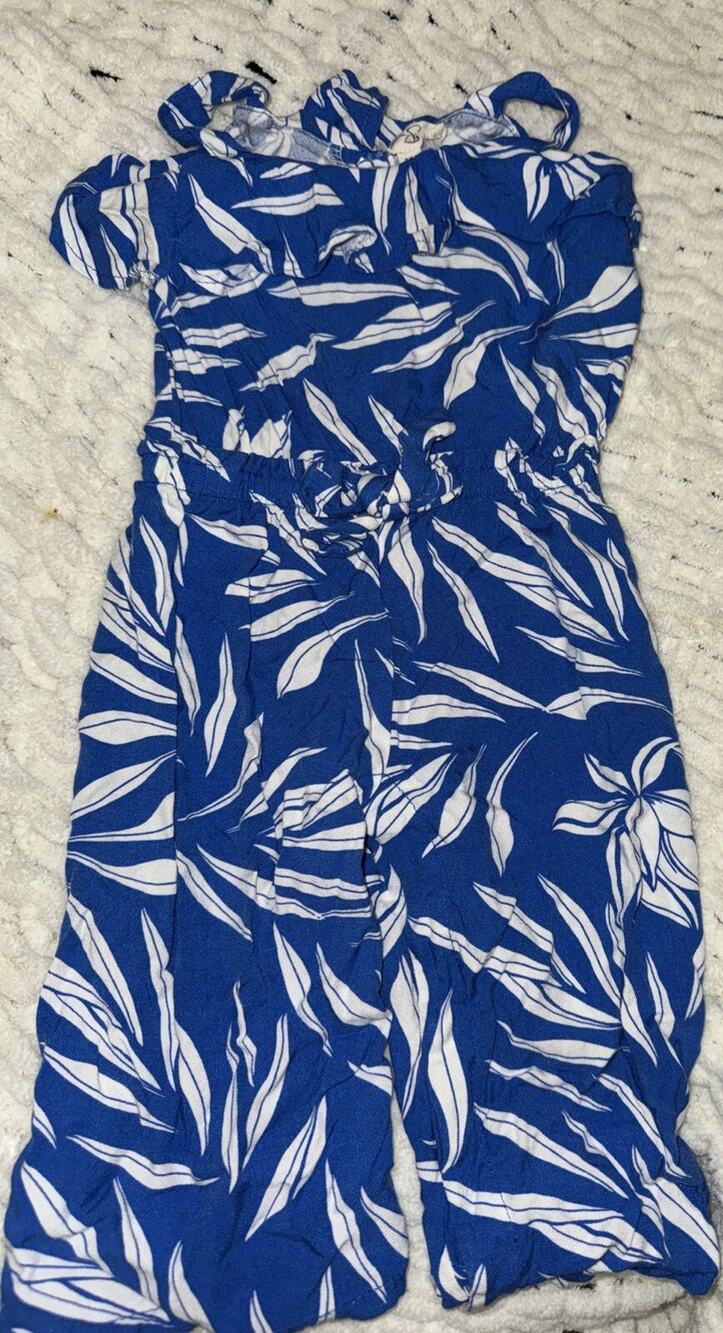 Baby Girl 24 Months Jessica Simpson Palm Lightweight Romper Jumpsuit Blue